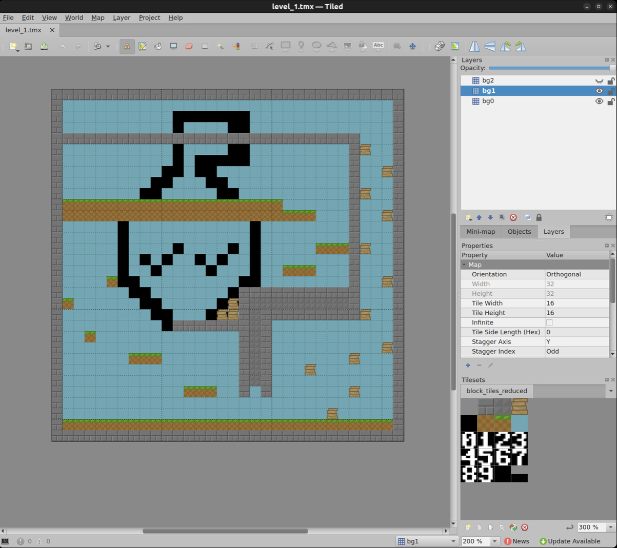 Screenshot of the Tiled editor